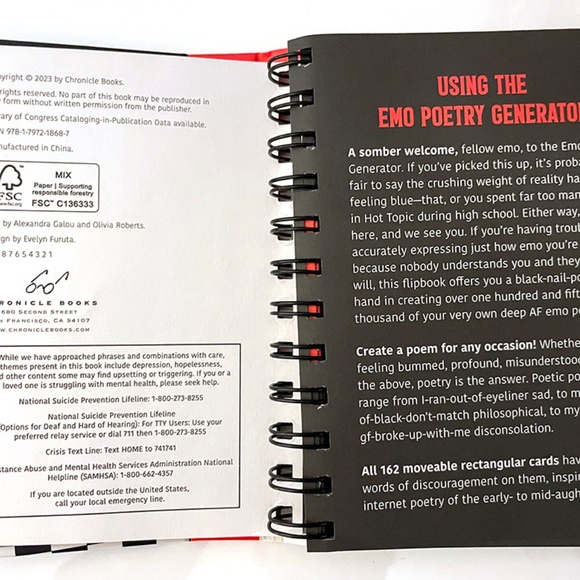 Emo Poetry Generator book – fun to use flip-book --NEW - Picture 4 of 8